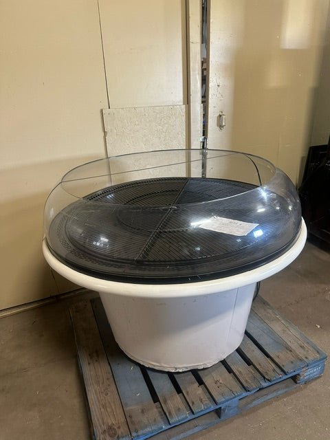 HUSSMANN HEAVY DUTY COMMERCIAL ROUND ISLAND OPEN PRODUCE DISPLAY MERCHANDISER ON CASTER REFRIGERATED - Bargains R Ours - #collection_name#