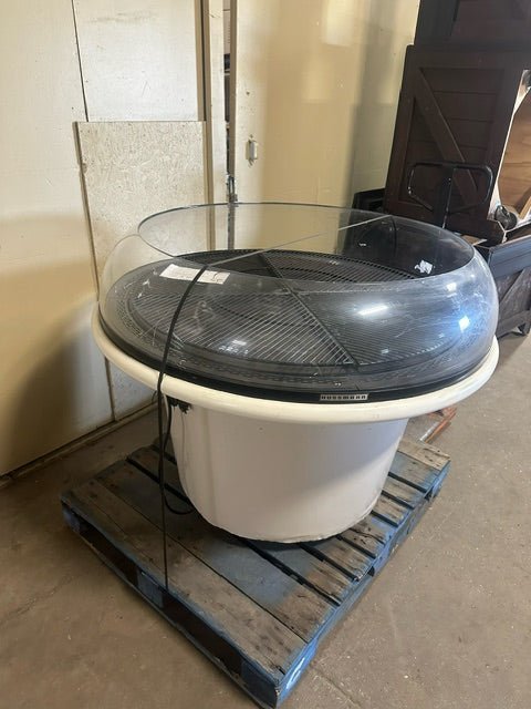 HUSSMANN HEAVY DUTY COMMERCIAL ROUND ISLAND OPEN PRODUCE DISPLAY MERCHANDISER ON CASTER REFRIGERATED - Bargains R Ours - #collection_name#