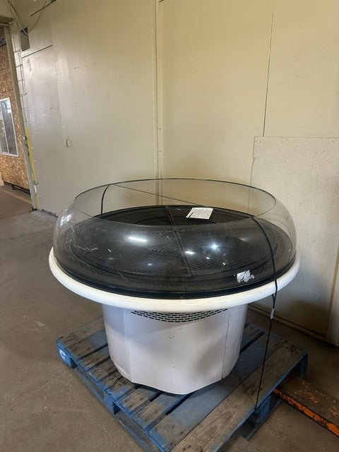 HUSSMANN HEAVY DUTY COMMERCIAL ROUND ISLAND OPEN PRODUCE DISPLAY MERCHANDISER ON CASTER REFRIGERATED - Bargains R Ours - #collection_name#