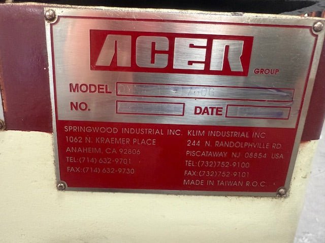 1998 Acer Dynamic 1760G 17” Engine Lathe 50 - 180 Spindle Speed w/ Service Manual - Second Life - Equipment - collection_name