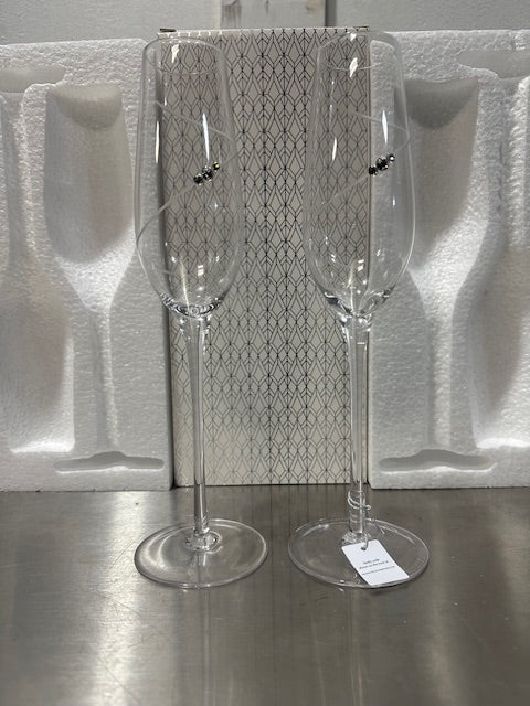 2 Swarovski Crystal Champagne/ Wedding Toasting Flutes Diamond Rhinestone, NEW - Second Life - Equipment - collection_name