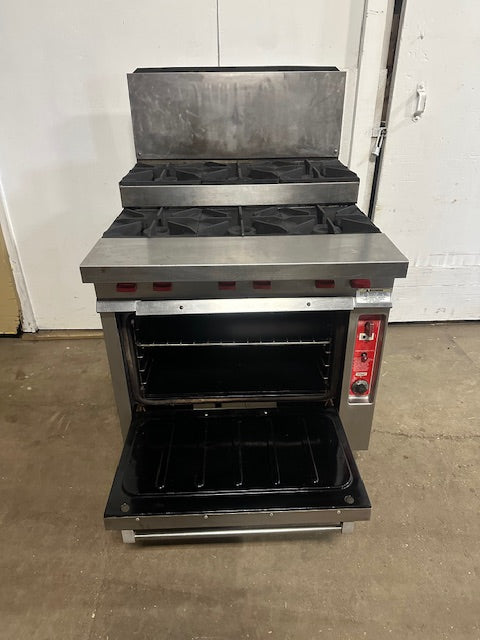 "VULCAN GH6C" COMMERCIAL NATURAL GAS 6 BURNERS RANGE WITH CONVECTION OVEN BASE