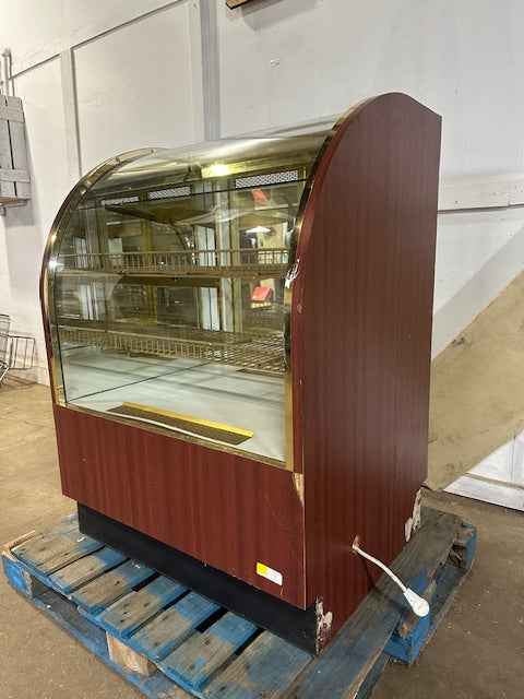"REGAL SCLB-36-D"HD COMMERCIAL LIGHTED CURVED GLASS BAKERY DISPLAY CASE 115V 1PH