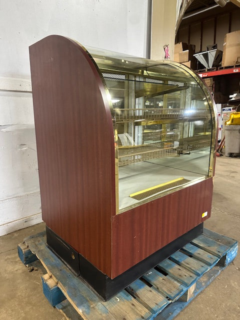 "REGAL SCLB-36-D"HD COMMERCIAL LIGHTED CURVED GLASS BAKERY DISPLAY CASE 115V 1PH