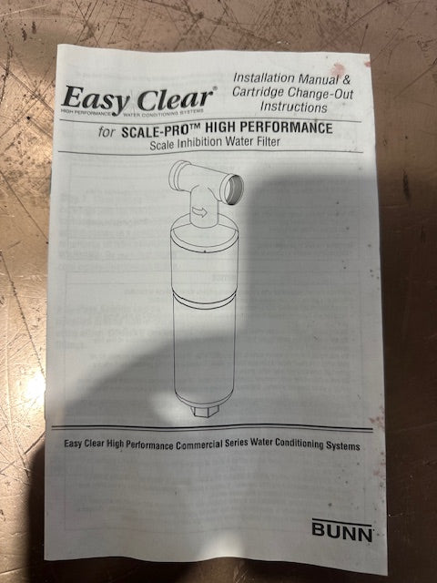 "BUNN SCLPRO-CRTG" Easy Clear Water Filter Cartridge/Limescale inhibitor, NEW