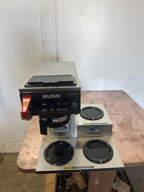 "BUNN CWTF15, 3LPF "POUR OVER OR DIRECT LINE COFFEE BREWER W/3 WARMERS,120V 1PH