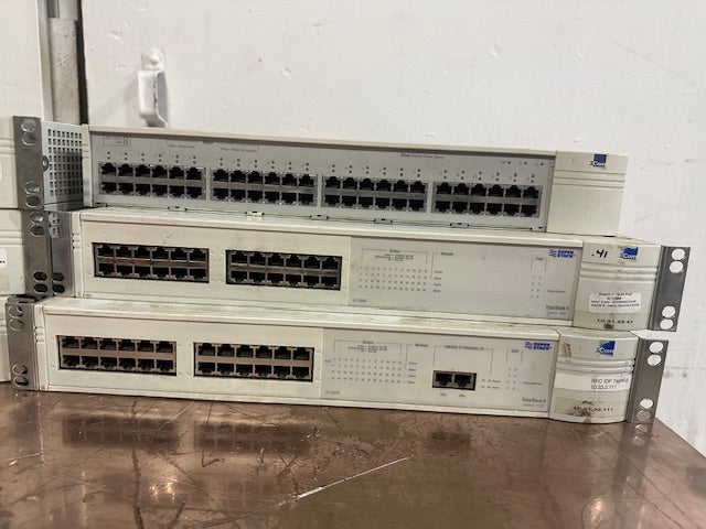 LOT OF 6 3CON SUPERSTACK 24 CHANNEL STACKABLE SWITCHES