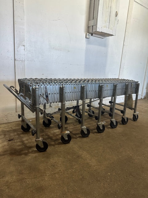 NESTAFLEX 226 SKATE WHEEL CONVEYOR 74"L x 27"H (COMPRESS) -299"L x 46"H(EXPAND), 2"d steel wheels.