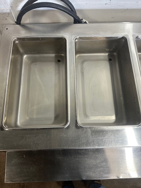 "PIPER PRODUCTS 6HF" COMMERCIAL 6 WELL FULL SERVICE HOT FOOD SERVING TABLE, 1PH