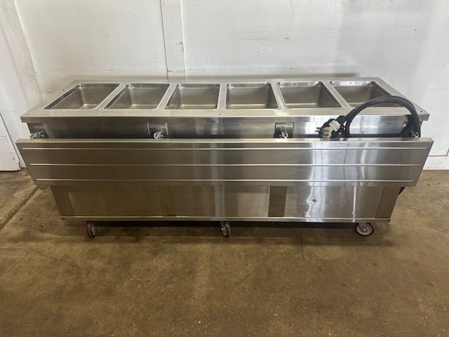 "PIPER PRODUCTS 6HF" COMMERCIAL 6 WELL FULL SERVICE HOT FOOD SERVING TABLE, 1PH