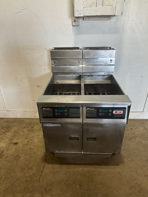 "PITCO MODEL SSH55" N GAS COMMERCIAL DEEP FRYER ON CASTER 50LBS,80000 BTU