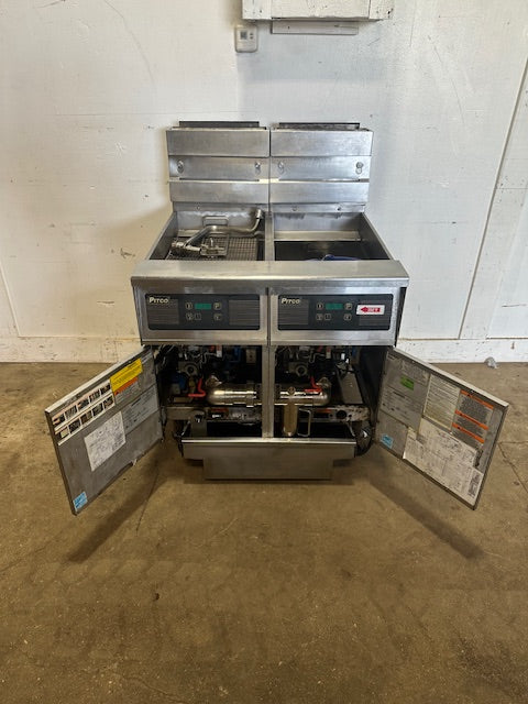 "PITCO MODEL SSH55" N GAS COMMERCIAL DEEP FRYER ON CASTER 50LBS,80000 BTU