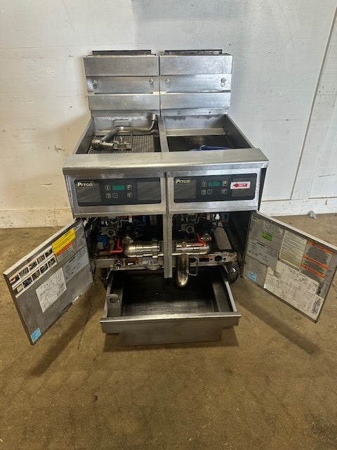 "PITCO MODEL SSH55" N GAS COMMERCIAL DEEP FRYER ON CASTER 50LBS,80000 BTU