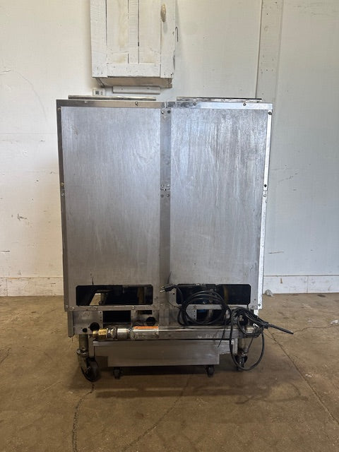 "PITCO MODEL SSH55" N GAS COMMERCIAL DEEP FRYER ON CASTER 50LBS,80000 BTU