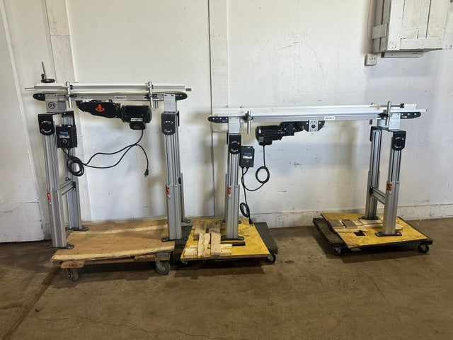 LOT OF 2*DORNER 2200 SERIES LOW PROFILE 6"35/8" Belt Conveyor, ADJUSTABLE HIGH