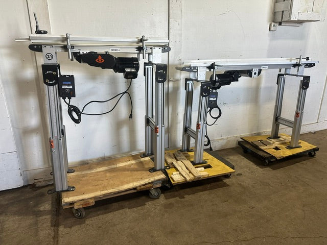 LOT OF 2*DORNER 2200 SERIES LOW PROFILE 6"35/8" Belt Conveyor, ADJUSTABLE HIGH