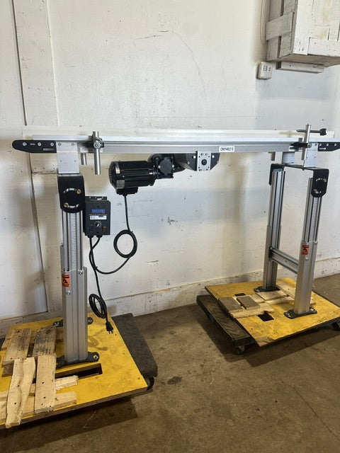 LOT OF 2*DORNER 2200 SERIES LOW PROFILE 6"35/8" Belt Conveyor, ADJUSTABLE HIGH