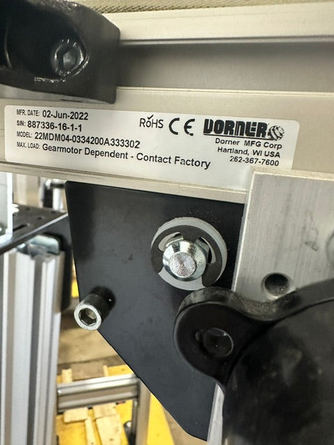 LOT OF 2*DORNER 2200 SERIES LOW PROFILE 6"35/8" Belt Conveyor, ADJUSTABLE HIGH