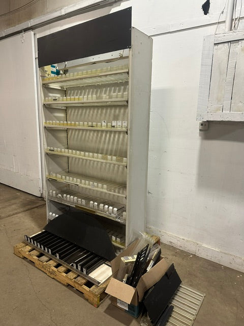 H.D COMMERCIAL LIGHTED CIGARETTE DISPLAY RACK W/ ACCESSORIES, 85.5"Hx47.5"Wx14"D