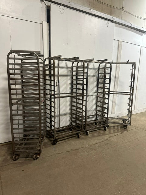 LOT OF 4**H.D OVEN BAKING SHEETS PAN RACKS , CERAMIC WHEEL, 20, 15, 12, 10 TIERS