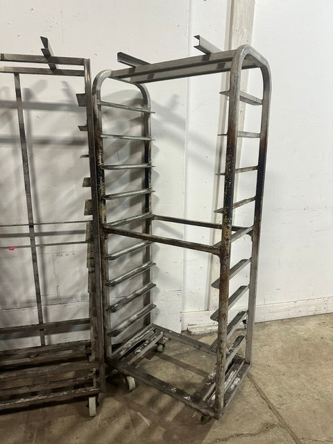 LOT OF 4**H.D OVEN BAKING SHEETS PAN RACKS , CERAMIC WHEEL, 20, 15, 12, 10 TIERS