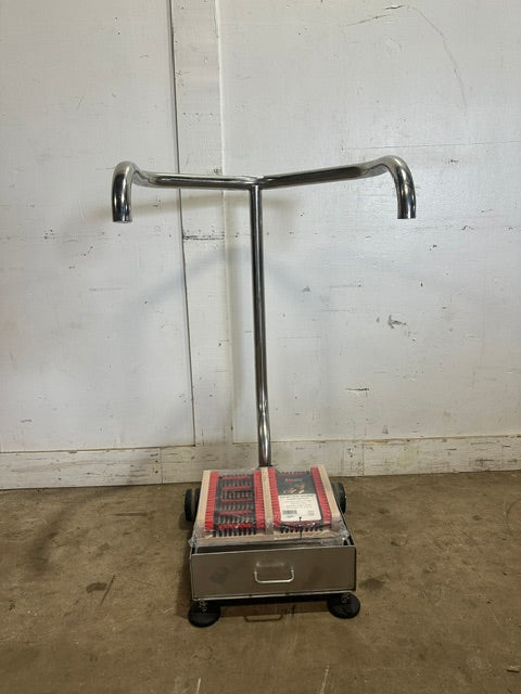 H.D S Steel Outdoor Boot Brush  Mud Scraper Station w/ New scraper on casters
