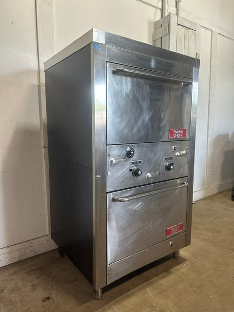 "FRANKLIN CHEF"H.D COMMERCIAL NATURAL GAS DOUBLE STACK OVEN