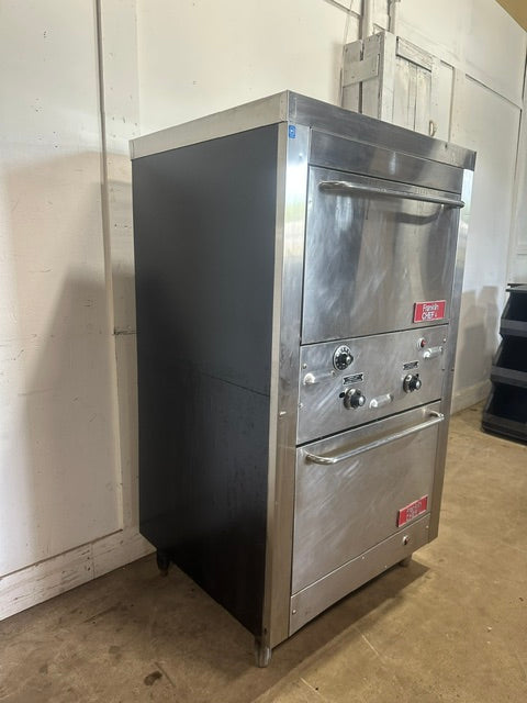"FRANKLIN CHEF"H.D COMMERCIAL NATURAL GAS DOUBLE STACK OVEN