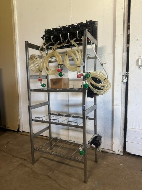"FLOJET" BAG IN BOX SODA/JUICE SYRUP HOLDING RACK