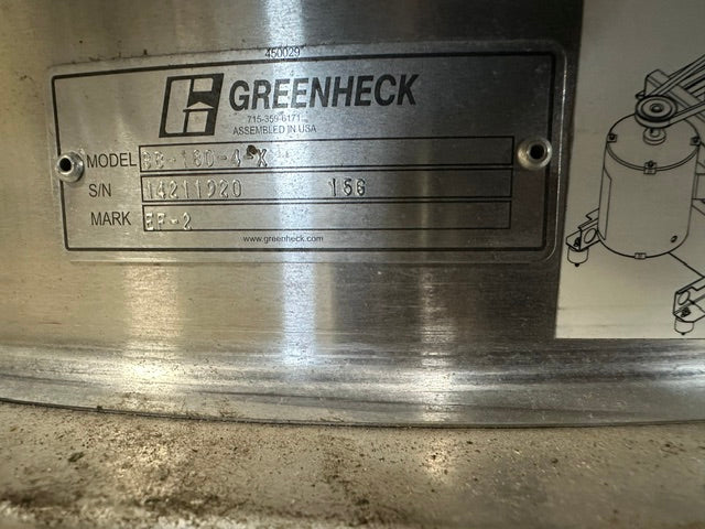 "GREENHECK 6B-180-4-X"H.D COMMERCIAL UPBLAST EXHAUST FAN (30" x 30" BASE)