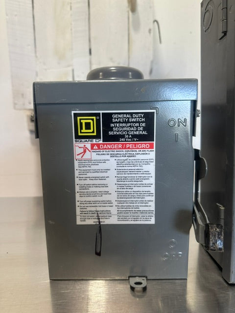 **LOT OF 3** SQUARE D AND CULTER HAMMER SAFETY SWITCHES