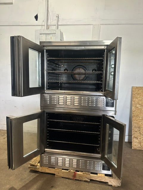 "BLODGETT DFG-200-L-S" COMMERCIAL N GAS DOUBLE STACK CONVECTION OVEN ON CASTER