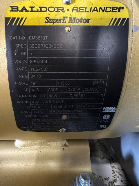 H.D INDUSTRIAL BLOWER/DUST COLLECTOR 230/460V, 5HP, 3470 RPM