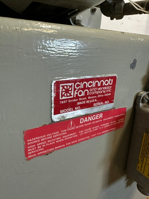 "CINCINNATI HP-4C21" H.D INDUSTRIAL FAN BLOWER 208-230/460V, 5HP 3450RPM