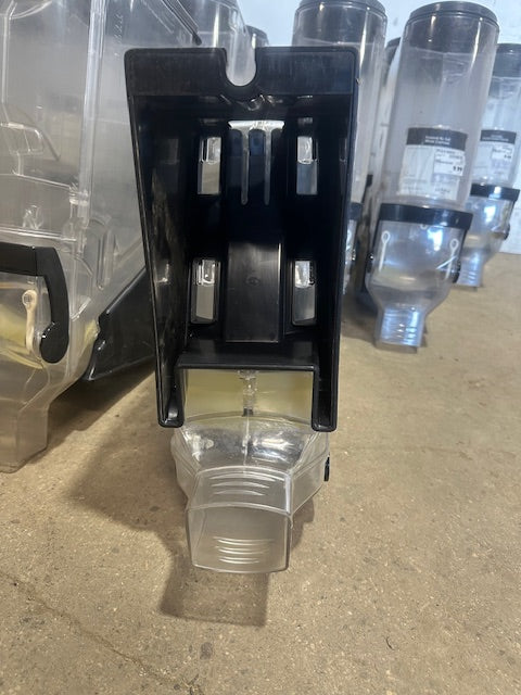 LOT OF 24 TRADE FIXTURES RADEUS 618/624 ACRYLIC BEAN/GRAIN DISPLAY DISPENSER