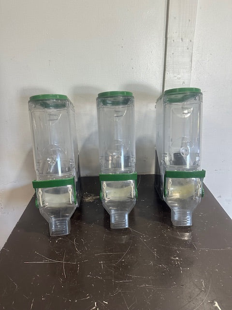 LOT OF 3 TRADE FIXTURES 618/624 COMMERCIAL BULK FOOD GRAVITY BIN DISPENSERS