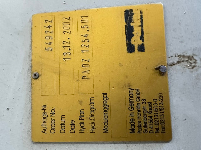 PARKER HANNITIN INDUSTRIAL HYDRAULIC POWER UNIT