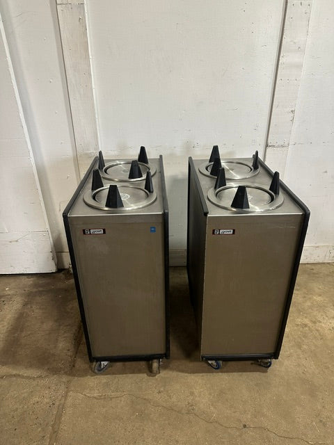 "APW WYOTT ML2-9" DUAL 9" PLATE HOLDER DISPENSER CARRIER CART ON CASTERS