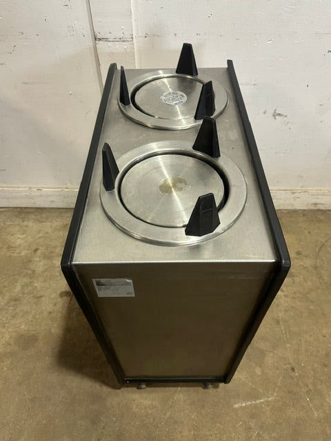 "APW WYOTT ML2-9" DUAL 9" PLATE HOLDER DISPENSER CARRIER CART ON CASTERS