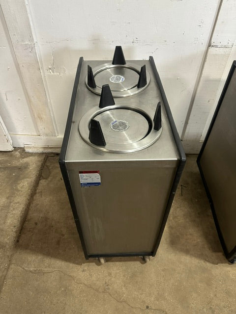 "APW WYOTT ML2-9" DUAL 9" PLATE HOLDER DISPENSER CARRIER CART ON CASTERS