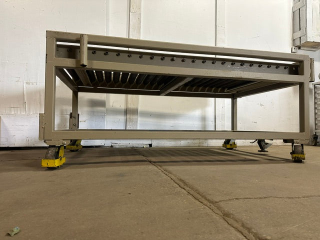 H.D INDUSTRIAL PALLET CONVEYOR/ROLLER CONVEYOR ON CASTERS, 32"H x 75"L x 45"W