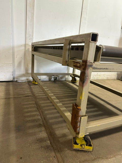 H.D INDUSTRIAL PALLET CONVEYOR/ROLLER CONVEYOR ON CASTERS, 32"H x 75"L x 45"W