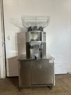 ZUMMO Z14C 110V H.D COMMERCIAL S.S AUTOMATIC CITRUS JUICER MACHINE ON SERVICE CABINET