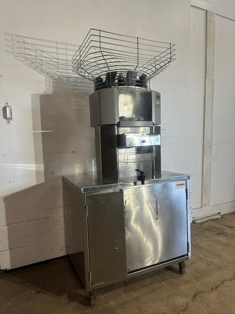 ZUMMO Z14C 110V H.D COMMERCIAL S.S AUTOMATIC CITRUS JUICER MACHINE ON SERVICE CABINET