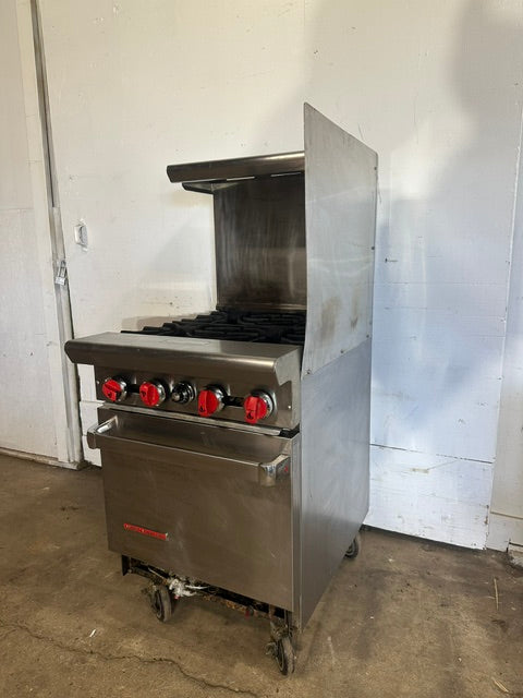 "AMERICAN RANGE" H.D COMMERCIAL N GAS 4 BURNER STOVE WITH OVEN