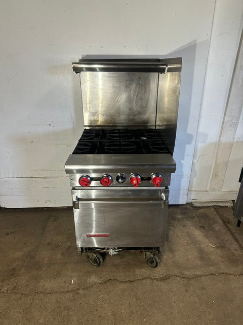 "AMERICAN RANGE" H.D COMMERCIAL N GAS 4 BURNER STOVE WITH OVEN