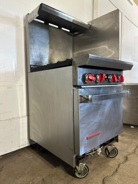 "AMERICAN RANGE" H.D COMMERCIAL N GAS 4 BURNER STOVE WITH OVEN