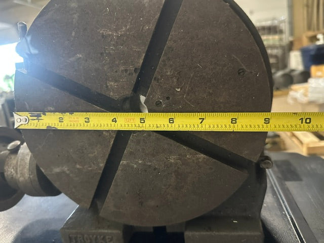 "TROYKE MODEL U-9" ROTARY TABLE, 9"D SLOTTED TABLE
