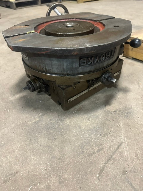 "TROYKE MODEL DMT-15" ROTARY CROSS SLIDE TABLE, 12"x12" SLOTTED TABLE