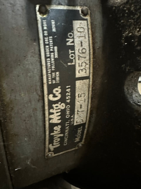 "TROYKE MODEL DMT-15" ROTARY CROSS SLIDE TABLE, 12"x12" SLOTTED TABLE